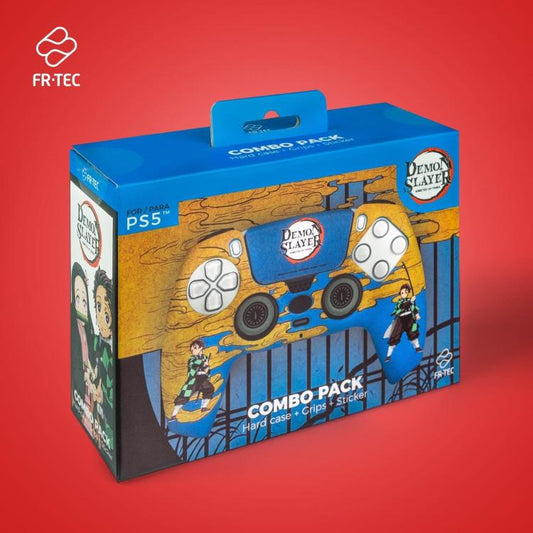 Frtec Cover Custodia Rigida Controller Ps5 Dualsense Demon Slayer +Grips+Sticker