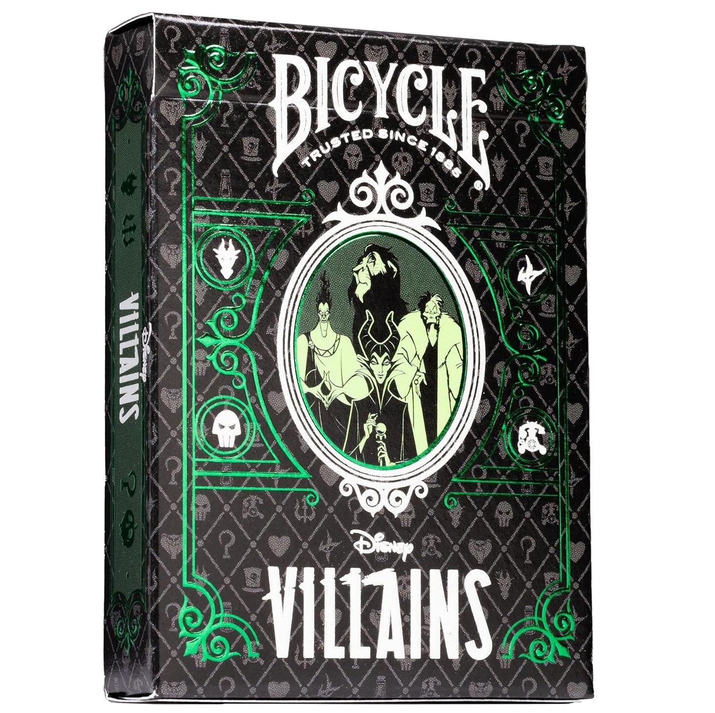 Bicycle - Disney (Disney Villains Green and Purple) Playing Cards - Mazzo di Carte da Collezione, Poker, Magia e Cardistry basato sul famoso film di Animzione Disney Cattivi (1 Mazzo RANDOM)