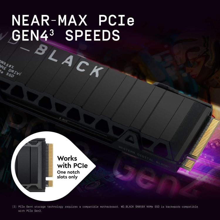 Western Digital Wd Black Sn850X 2Tb Nvme Ssd Pcie Gen4 7300Mbs Game Drive Ps5/Pc