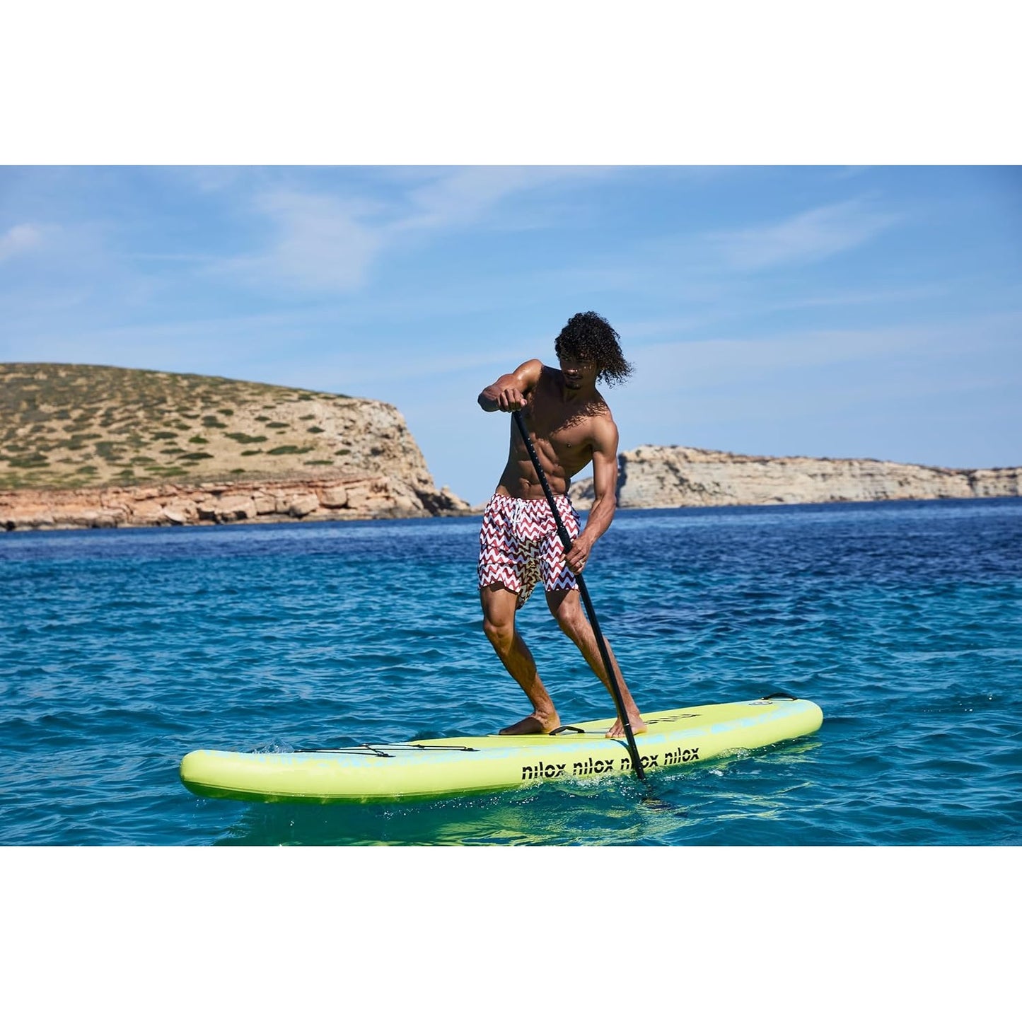 Nilox WAI SUP BOARD Tavola Gonfiabile per Stand Up Paddle in PVC, Completa di Accessori con Zaino, Pagaia, Pompa, Leash, 3 Pinne, 335 x 84 x 15 cm