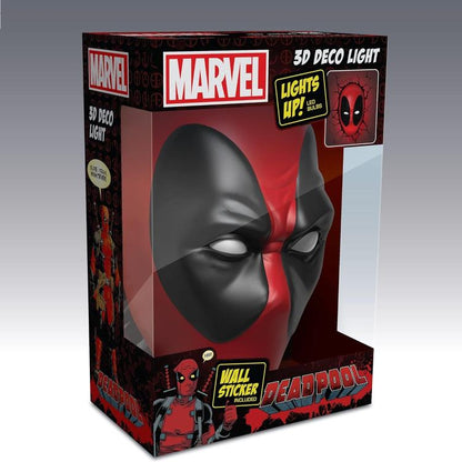 Marvel Lampada A Muro Decorativa - Deadpool 3D Deco Light Applique Led + Sticker