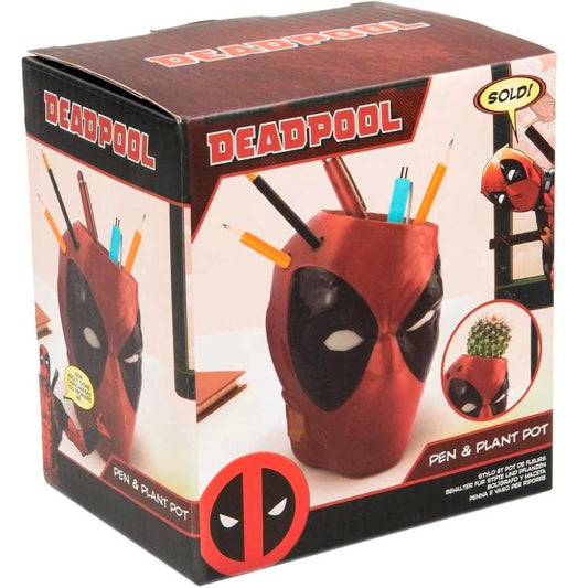 Paladone Deadpool Portapenne Vaso Per Piante Da Scrivania "Pen E Plant Pot" 13Cm