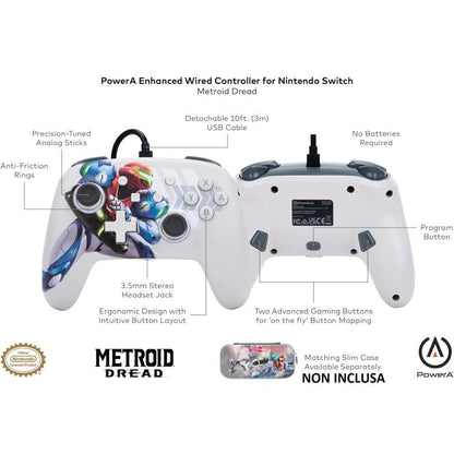Powera Controller Cablato Enanched Programmabile Nintendo Switch - Metroid Dread