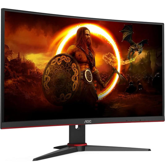 AOC - MONITOR 27" CURVO GAMING FULL HD FHD WIFI 165Hz VA C27G2E NERO RED/BLACK