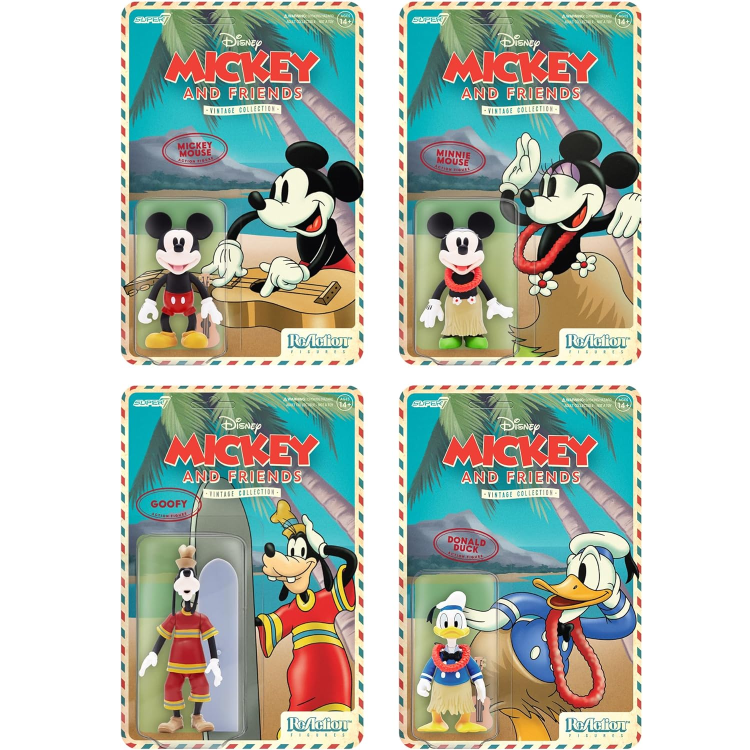 Super7 Disney Mickey & Friends "Goofy" Pippo Hawaii Action Reaction Figure 9Cm