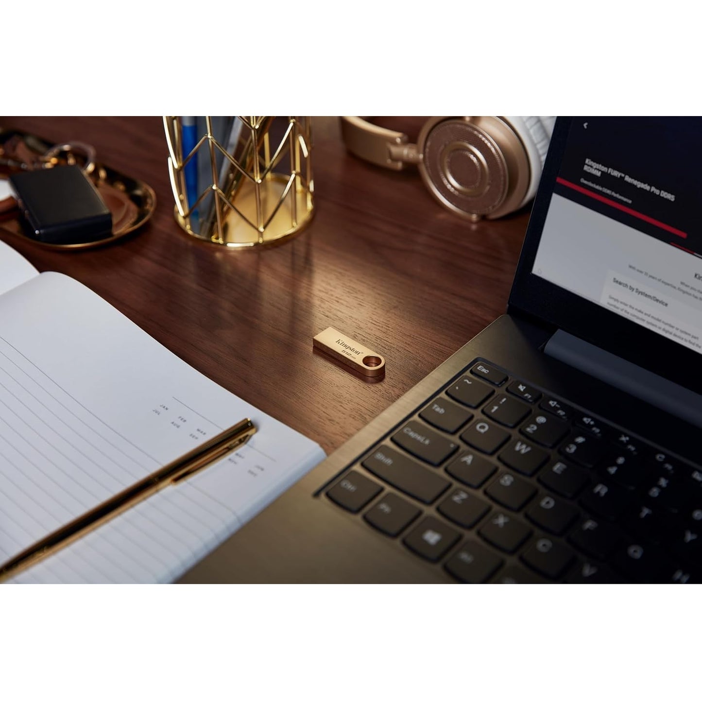 Kingston Pendrive 128GB DTSE9G3/128GB USB-A 3.2 Chiavetta Memoria PC Metal Dorato 220MB/s