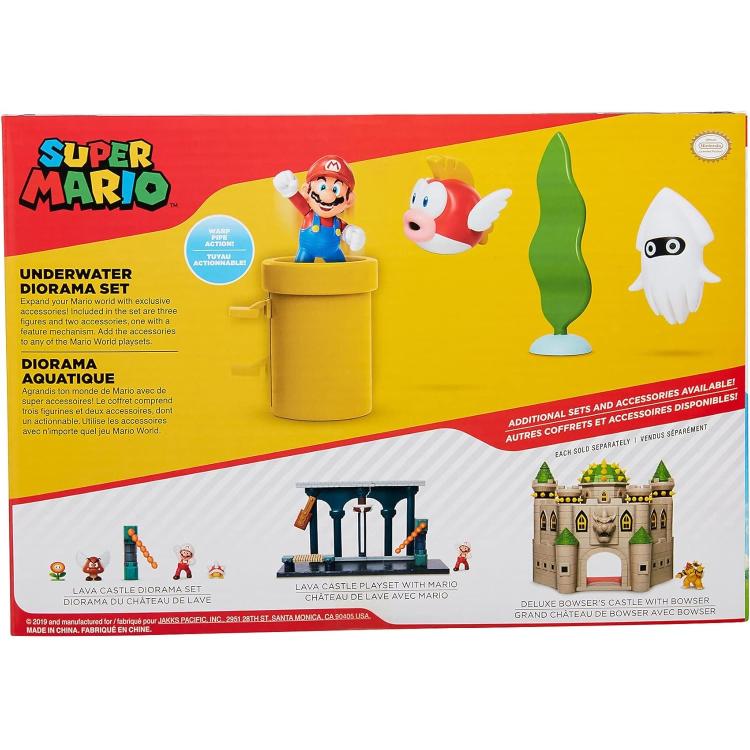 Jakks Pacific Nintendo: Super Mario "Underwater Diorama Set" Gioco Con Figure 3+