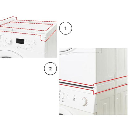 Superior Tower Slim Kit Sovrapposizione Lavatrice/Asciugatrice Con Ripiano 60Kg