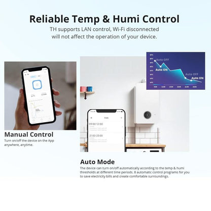 Sonoff Thr316 Th Origin Smart Wifi Interruttore Temperatura Umidità Alexa Google