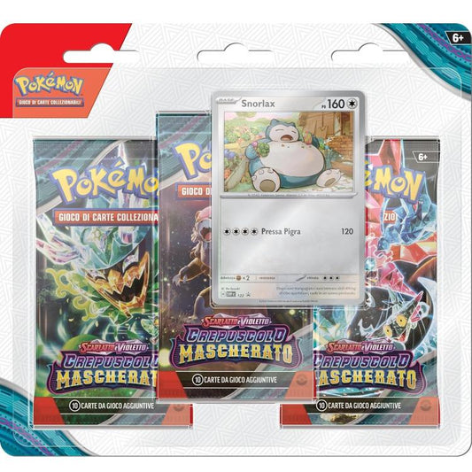 Pokemon Espansione 3 Buste Crepuscolo Mascherato Scarlatto Violetto It "Snorlax"