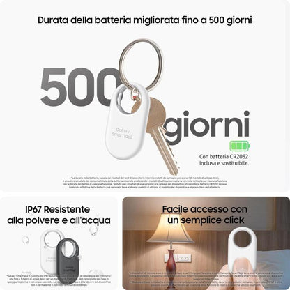 Samsung Galaxy Smarttag2 (4Pack) Localizzatore Bluetooth 2023 Ip67 Black / White