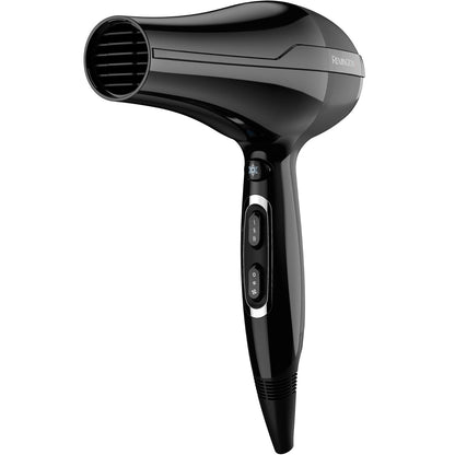 Remington AC5999 Asciugacapelli Professionale agli Ioni, motore di lunga durata 2300W, 3 livelli di riscaldamento, due ugelli per lo styling Phon per Capelli Lisci e Ricci + diffusore, Pro Air Black