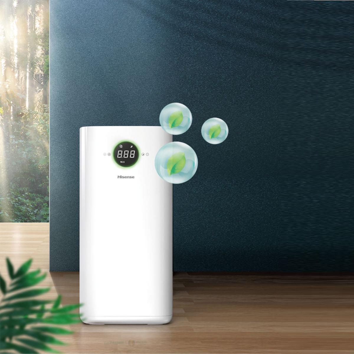 Hisense Purificatore d'Aria Ionizzatore Filtro Hepa+Carboni Attivi Display Sterilizzatore Uv-C AP580H