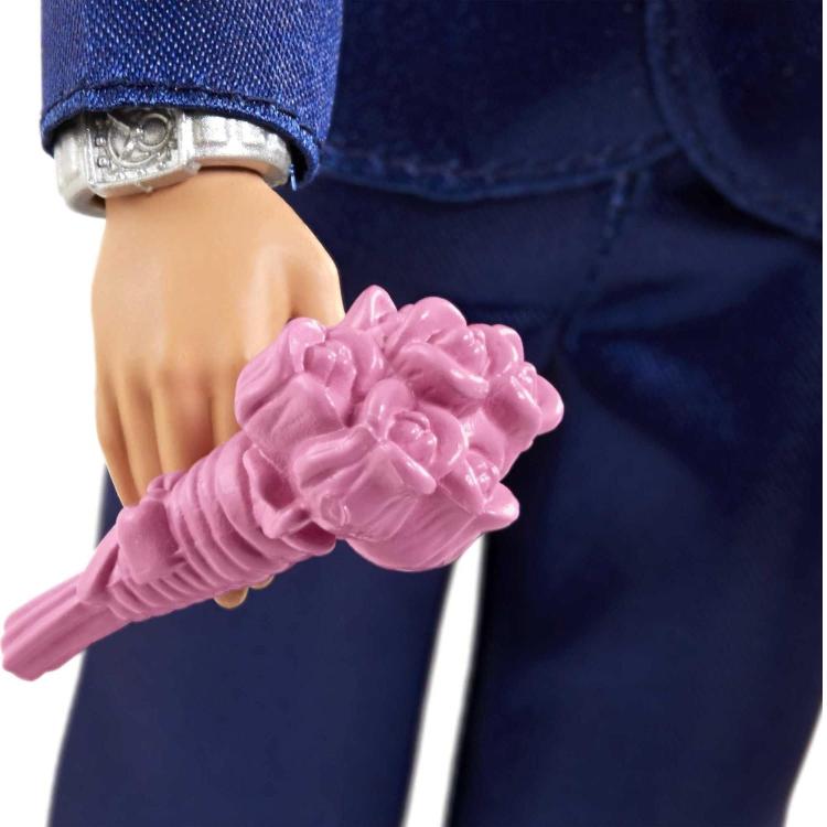 Mattel Barbie Bambola Ken Sposo Biondo Smoking E 5 Accessori Giocattolo 3+ Gtf36