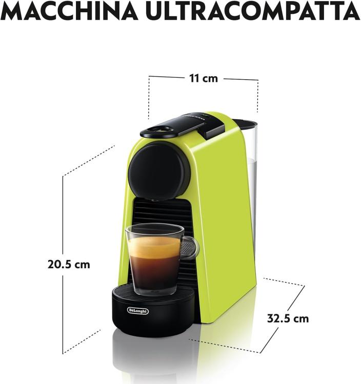 DE'LONGHI NESPRESSO ESSENZA MINI EN85.B MACCHINA DA CAFFÈ 0.6L LIME + 14 CAPSULE
