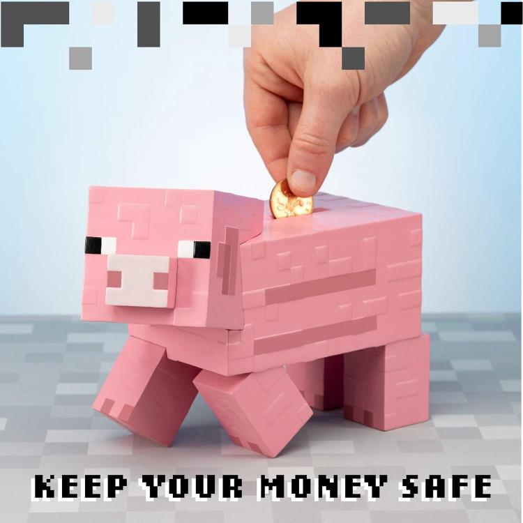 Paladone Salvadanaio Di Minecraft "Pig Money Bank" Figura Del Maiale Da 19Cm
