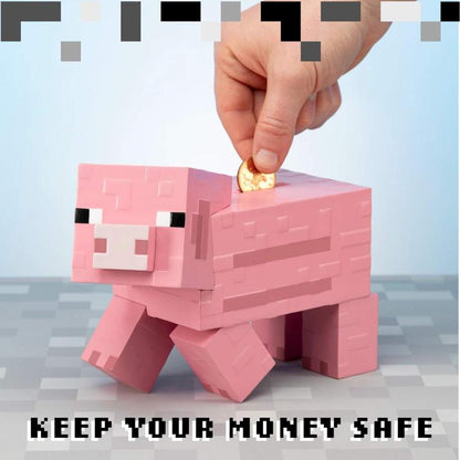 Paladone Salvadanaio Di Minecraft "Pig Money Bank" Figura Del Maiale Da 19Cm