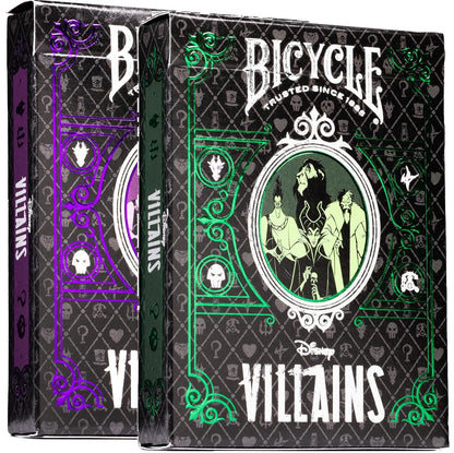 Bicycle - Disney (Disney Villains Green and Purple) Playing Cards - Mazzo di Carte da Collezione, Poker, Magia e Cardistry basato sul famoso film di Animzione Disney Cattivi (1 Mazzo RANDOM)