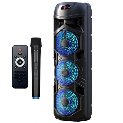 Cassa Portatile Ricaricabile Trolley Amplificata Bluetooth Radio Usb + Microfono