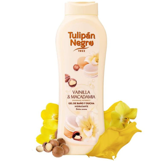 Tulipan Negro Shower Gel Bagno Doccia (Vaniglia E Macadamia) Bagnoschiuma 650Ml