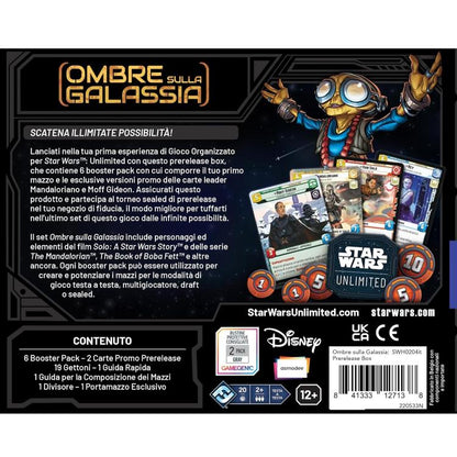 Star Wars Unlimited (Ombre Sulla Galassia) Prerelease Box Cioco Carte Card Game
