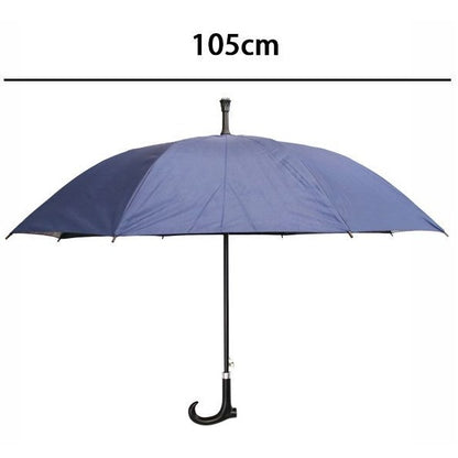 Ombrello Pioggia Antivento Con Bastone Passeggio Manico Grande 105Cm Uomo Donna