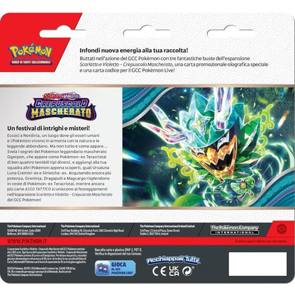 Pokemon Espansione 3 Bustine Crepuscolo Mascherato Scarlatto Violetto Ita Random