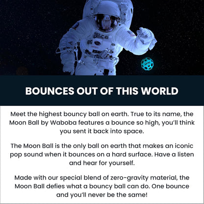 Waboba Pallina Original Dark Side of the Moon Ball (1pz) Palla IPER RIMBALZANTE che rimbalza, originale per saltare, Giocattolo ad alte prestazioni per un'estate di divertimento senza fine (Il lato oscuro della luna) VERDE
