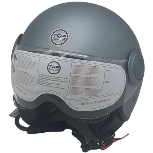 CASCO JET SIRIO MATT MOTO SCOOTER OMOLOGATO ECE VISIERA REMOVIBILE (GRIGIO tg.M)