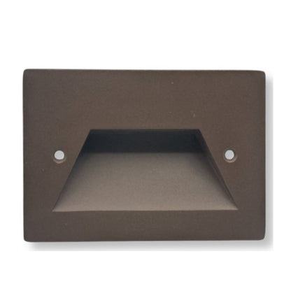 Universo Es49-G3c Punto Luce Segnapasso Rettangolare Led ad Incasso Cambia Colore CCT 3in1 da 3w 24° Da Esterno Ip65 Scatola 503 per Scale Giardino - Ruggine/Marrone