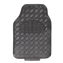 Set 4 Tappetini Tappeti Auto Universali Gomma Effetto Metallo Cromato (Carbonio)