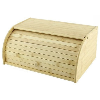 CASSETTA PORTAPANE LEGNO BAMBU CUCINA CONTENITORE PORTA PANE APERTURA SERRANDINA