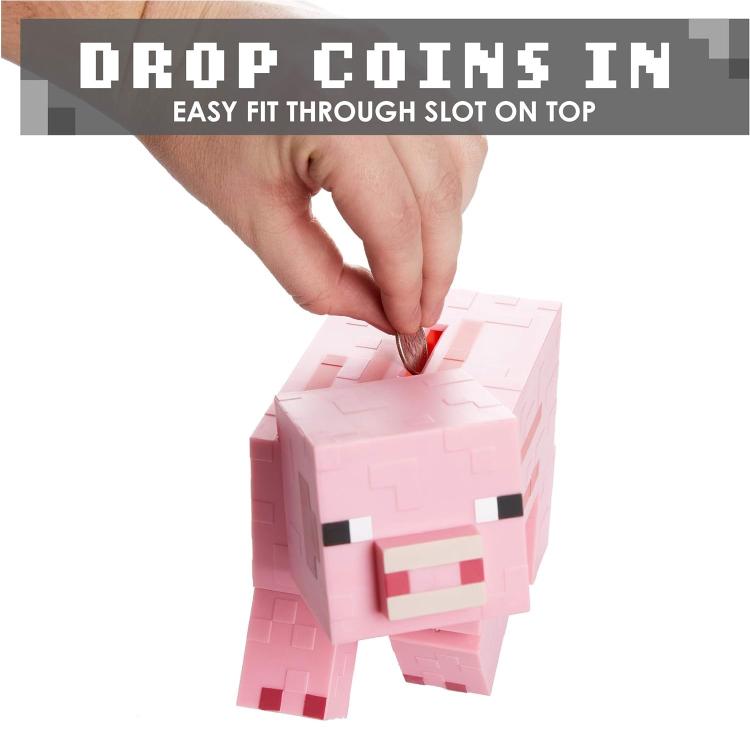 Paladone Salvadanaio Di Minecraft "Pig Money Bank" Figura Del Maiale Da 19Cm