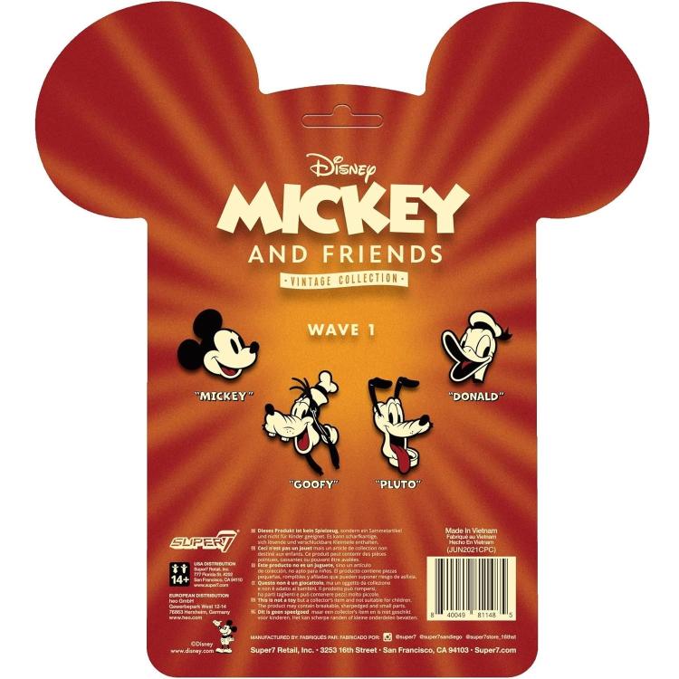 Super7 Disney Mickey & Friends "Pluto" Action Reaction Figure Cane Topolino 9Cm