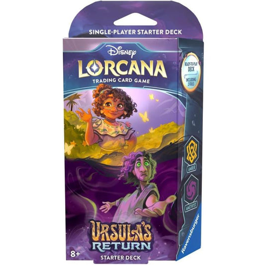 Disney Lorcana "Ursula'S Return" Starter Deck Amber/Amethyst Carte Card Tcg Eng