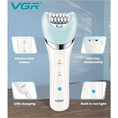 Vgr V-733 Epilatore Elettrico A Batteria Professionale 6In1 Display Impermeabile