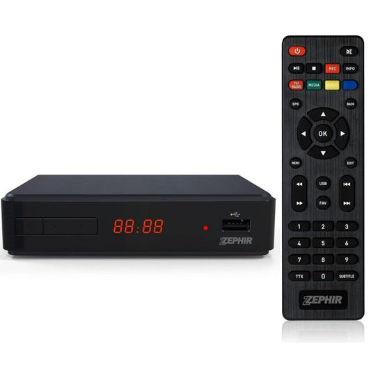 Zephir Decoder Digitale Terrestre Tv Full Hd Dvb-T2 Hevc Usb 2.0 Hdmi Led Tvsat