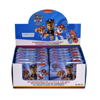 Paw Patrol Box Metallo 24 Medicazioni Adesive Cerotti Sterili Ragazzi Bambini