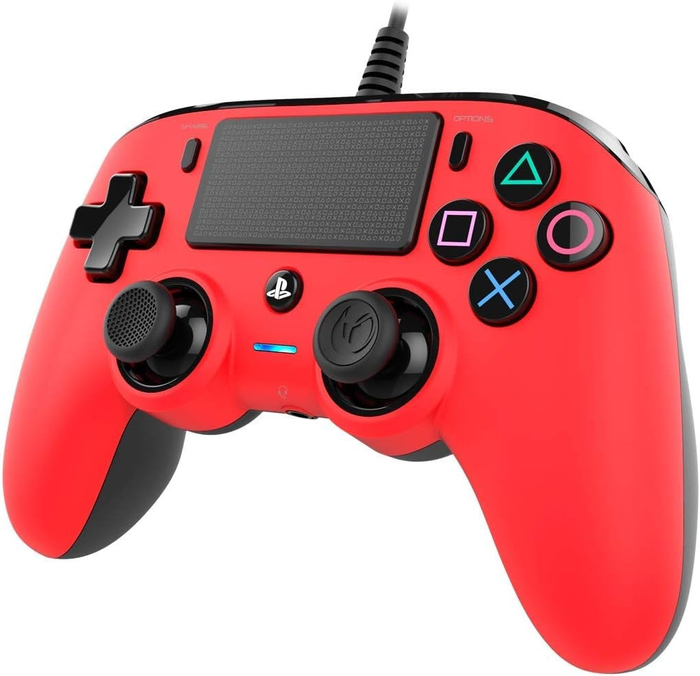Nacon Controller Wired Pad Playstation 4 Ps4/Pc Joypad Cablato Usb Rosso (Red)