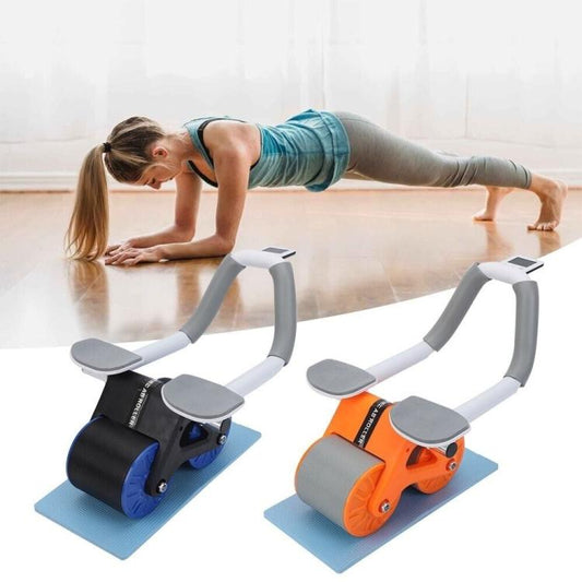 AB ROLLER RULLO ATTREZZO ADDOMINALE RUOTA A RIMBALZO AUTOMATICO SUPPORTO GOMITO