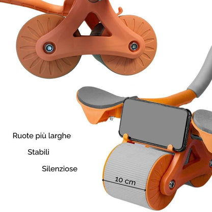 AB ROLLER RULLO ATTREZZO ADDOMINALE RUOTA A RIMBALZO AUTOMATICO SUPPORTO GOMITO
