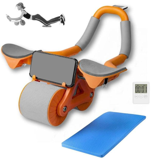 AB ROLLER RULLO ATTREZZO ADDOMINALE RUOTA A RIMBALZO AUTOMATICO SUPPORTO GOMITO