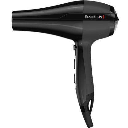 Remington AC5999 Asciugacapelli Professionale agli Ioni, motore di lunga durata 2300W, 3 livelli di riscaldamento, due ugelli per lo styling Phon per Capelli Lisci e Ricci + diffusore, Pro Air Black