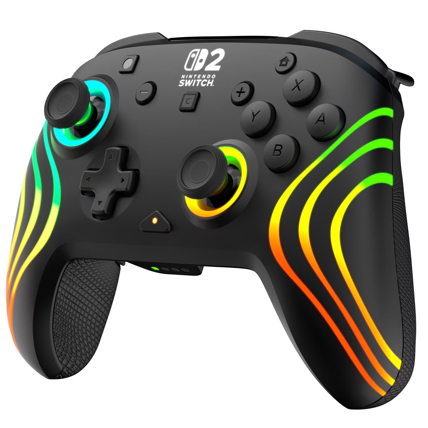 Turtle Beach - Afterglow (Nero) - Controller Wired RGB Retroilluminato Gaming Cablato per Nintendo Switch 2, Funziona anche con Nintendo Switch/Oled