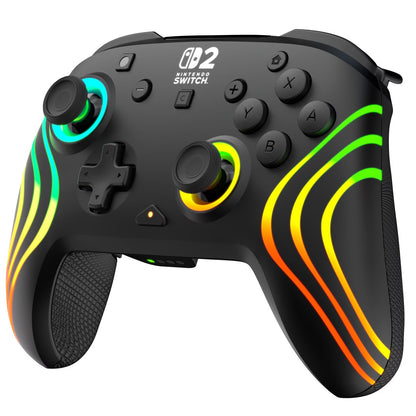 Turtle Beach - Afterglow (Nero) - Controller Wired RGB Retroilluminato Gaming Cablato per Nintendo Switch 2, Funziona anche con Nintendo Switch/Oled