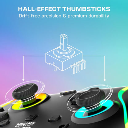 Turtle Beach - Afterglow (Nero) - Controller Wired RGB Retroilluminato Gaming Cablato per Nintendo Switch 2, Funziona anche con Nintendo Switch/Oled