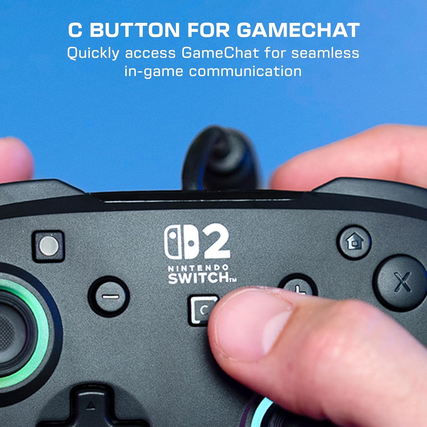 Turtle Beach - Afterglow (Nero) - Controller Wired RGB Retroilluminato Gaming Cablato per Nintendo Switch 2, Funziona anche con Nintendo Switch/Oled