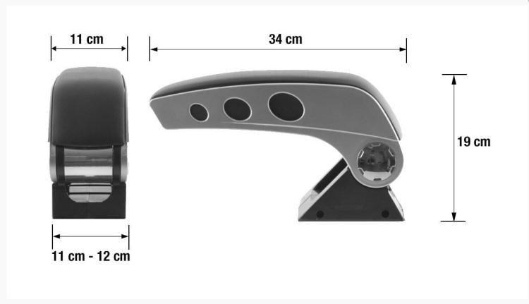 BRACCIOLO AUTO UNIVERSALE RIBALTABILE NERO CROMATO PORTA OGGETTI POGGIA BRACCIO