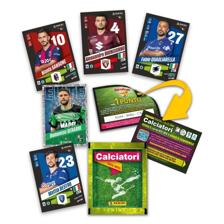 CALCIATORI PANINI 2022-2023 PACK BLISTER DI 5 BUSTINE PER ALBUM CALCIO (SERIE A)