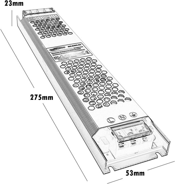 ALIMENTATORE 200W TRASFORMATORE STABILIZZATO SLIM 24V 8.3A STRISCE LUCI LED 230V